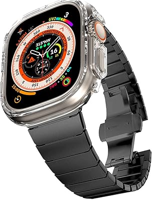 acestar 金属链表带兼容 apple watch ultra 表带 49 毫米表壳,不锈钢